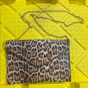 Leopard Print Chain Clutch